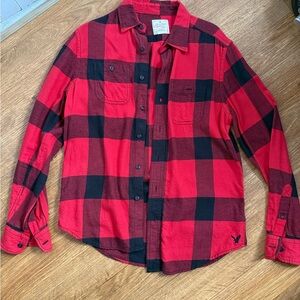 American Eagle Outfitters Red and Black Checkered Shirt